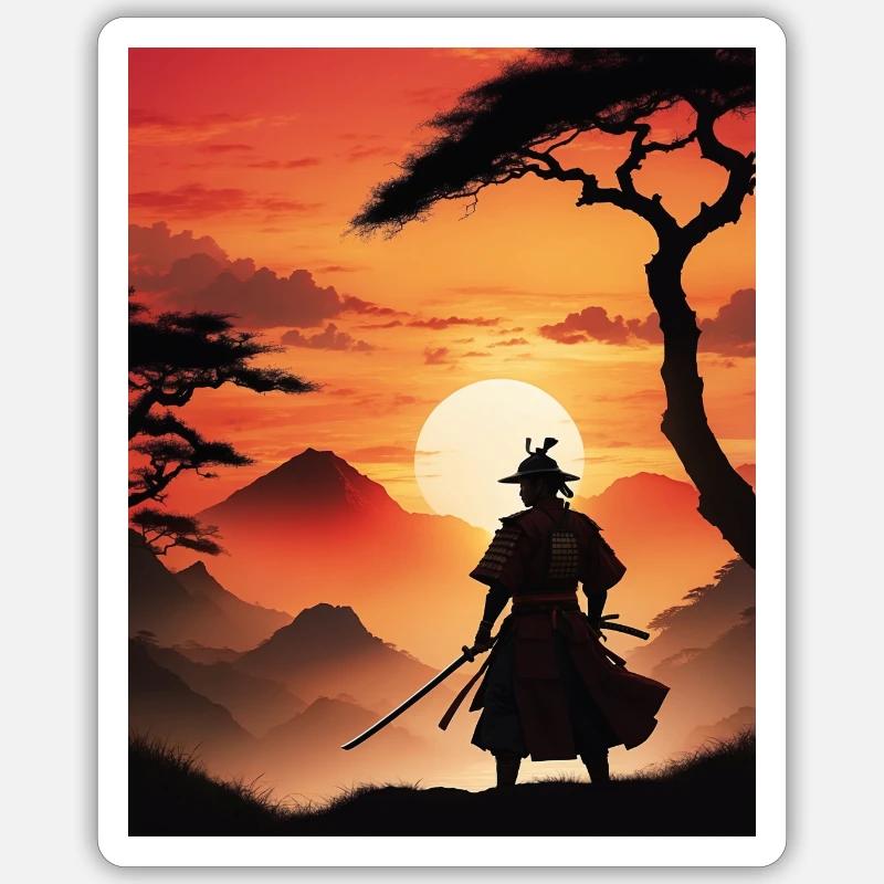 Schatten des Kriegers - Sticker Größe S (10 x 10 cm) - Mattweiß