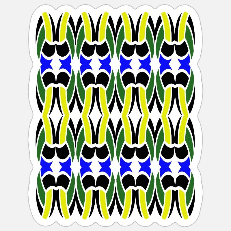 Design multicolore unique Sticker taille S (10 x 10 cm)