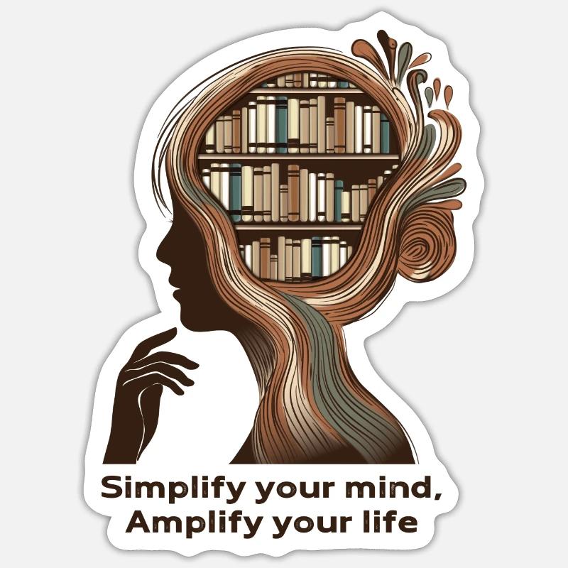 Simplify your mind Achtsamkeit Design - Sticker Größe S (10 x 10 cm) - Mattweiß