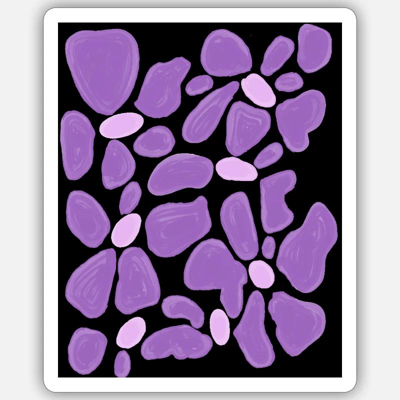Fleur violette - Sticker taille S (10 x 10 cm) - blanc mat