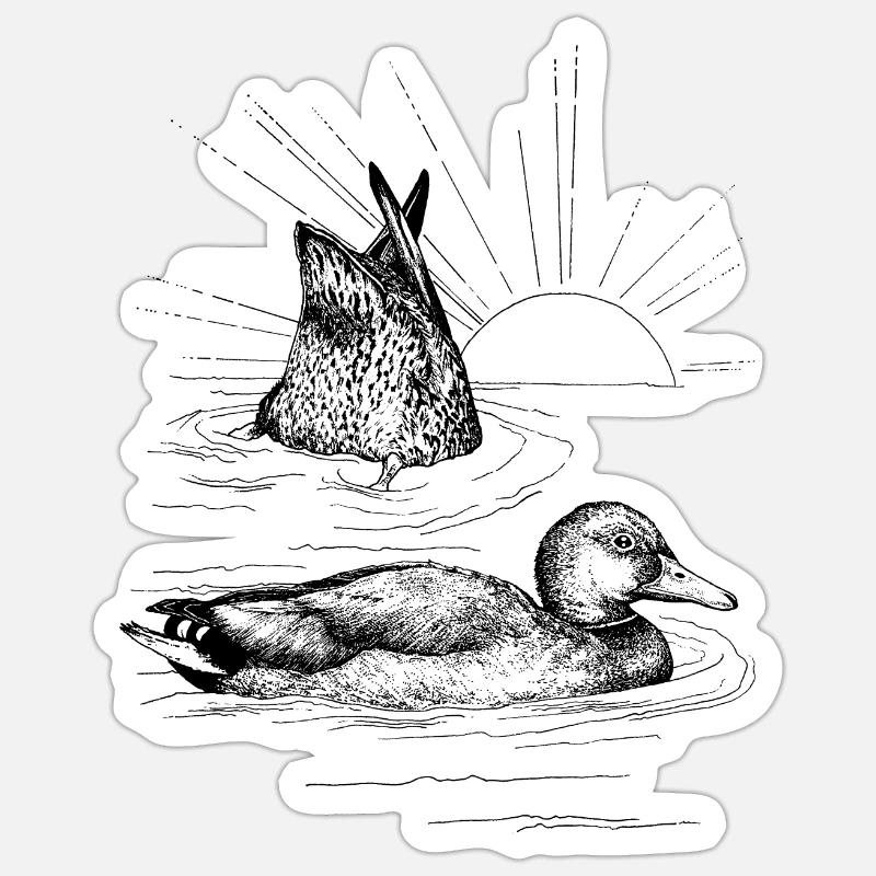 LES MALLARDS - Sticker taille S (10 x 10 cm) - blanc mat