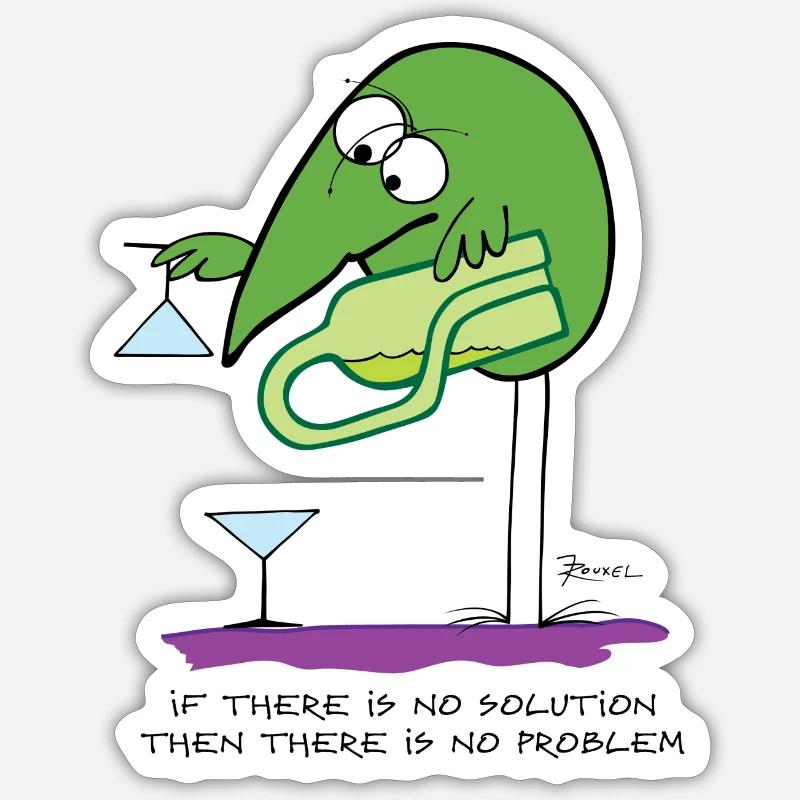 S’il n’y a pas de solution... (version anglaise) - Sticker taille S (10 x 10 cm) - blanc mat