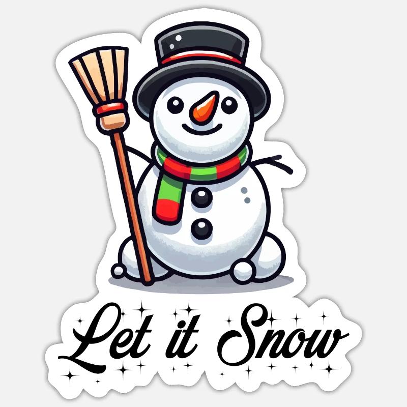 Schneemann Comic - Sticker Größe S (10 x 10 cm) - Mattweiß