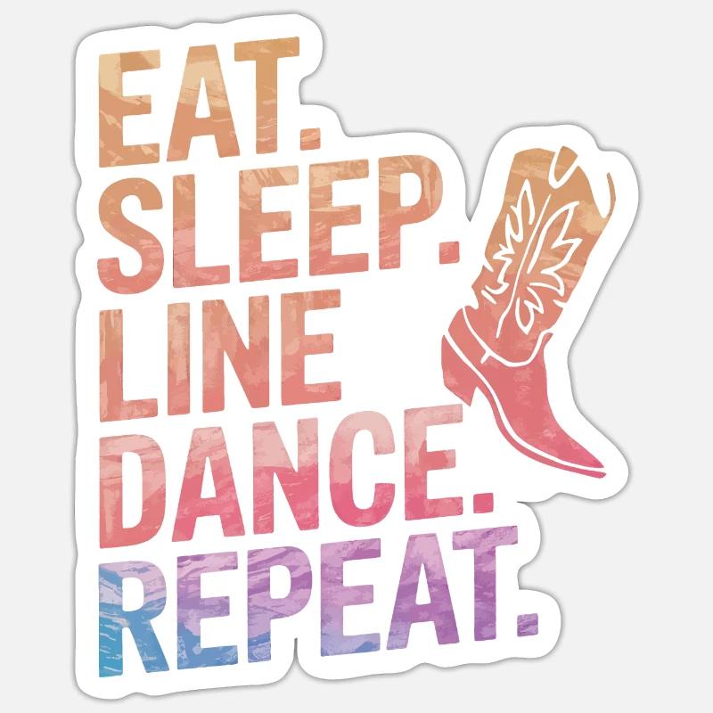 Line Dancing Tanzen Tänzer - Sticker Größe S (10 x 10 cm) - Mattweiß
