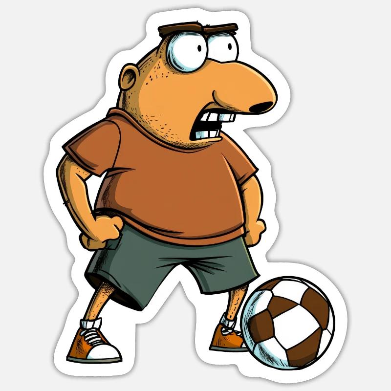 Fussball Maulwurf - Sticker Größe S (10 x 10 cm) - Mattweiß