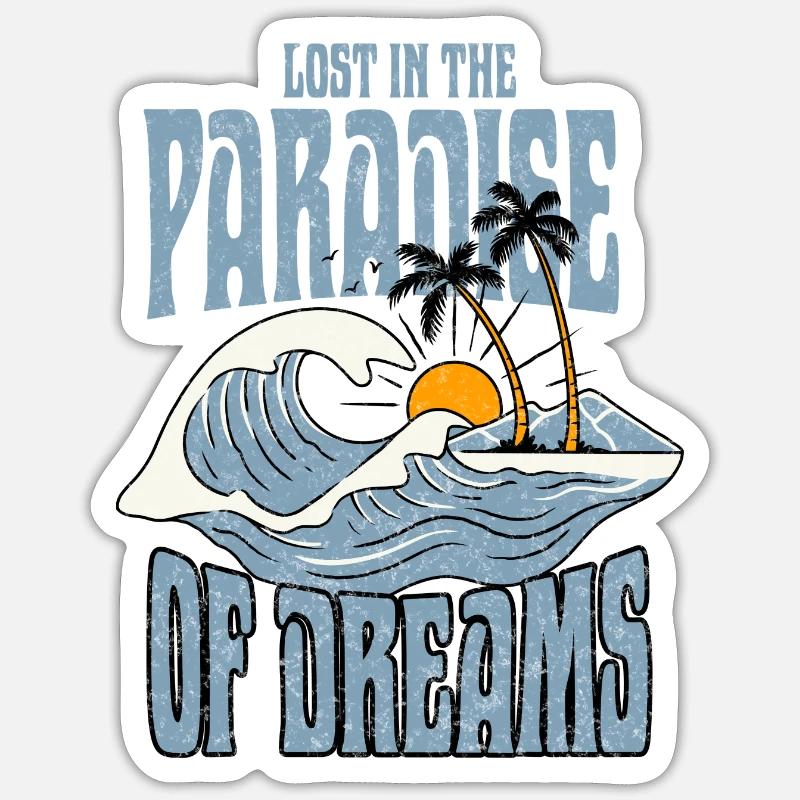 Paradis - Sticker taille S (10 x 10 cm) - blanc mat