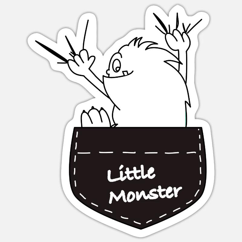 Monstre - Sticker taille S (10 x 10 cm) - blanc mat