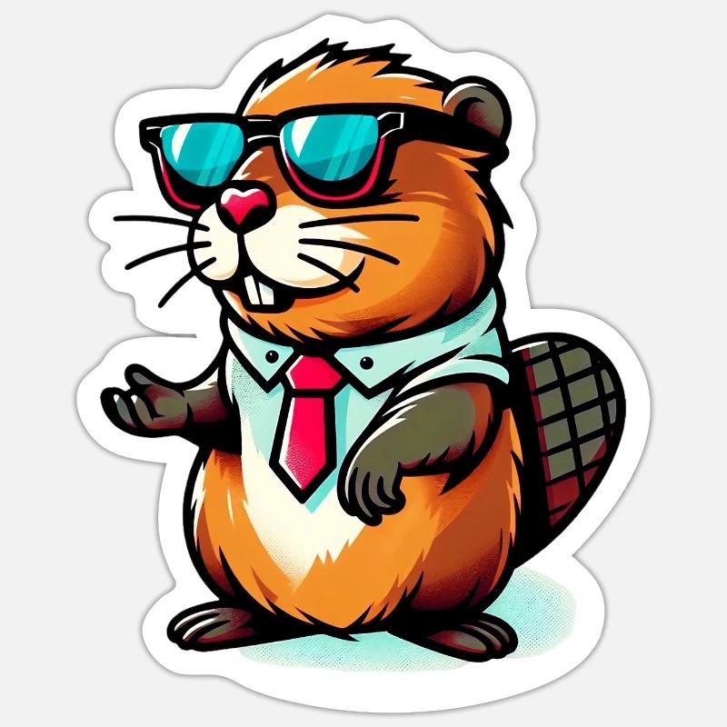 Beaver - Sticker size S (10 x 10 cm) - white matte