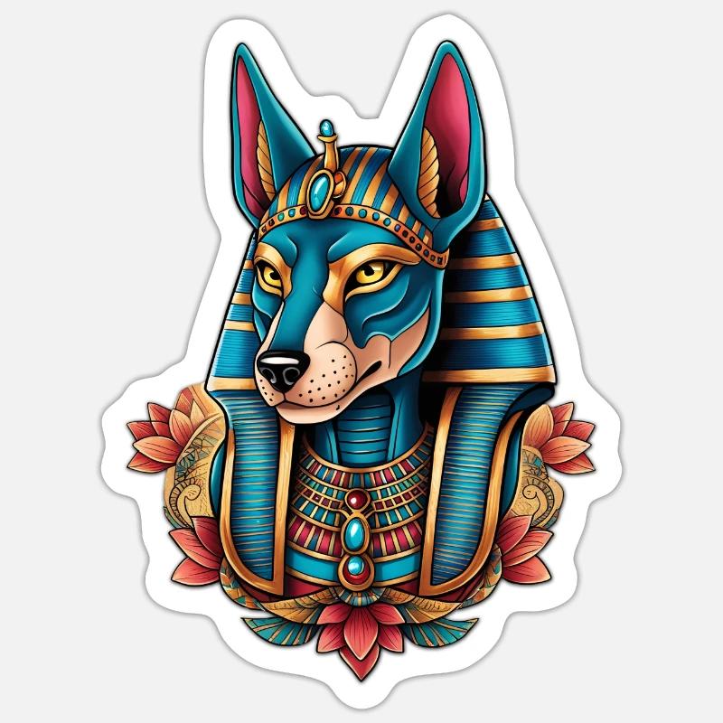 Illustration par Anubis - Sticker taille S (10 x 10 cm) - blanc mat