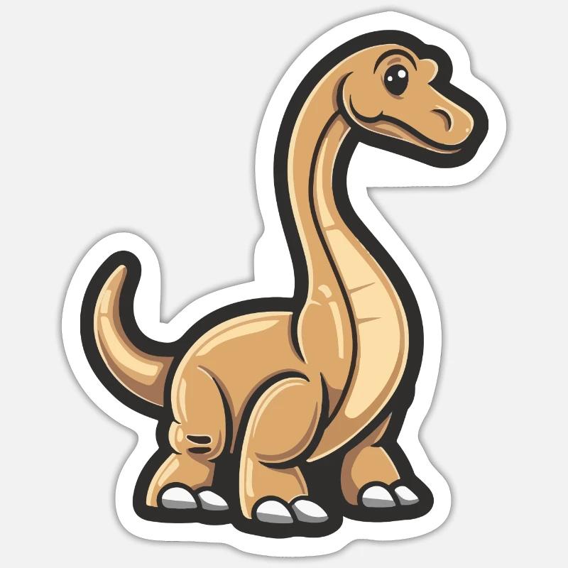 Dinosaur brontosaurus comic - Sticker size S (10 x 10 cm) - white matte