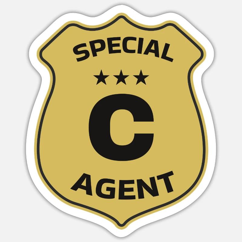 Special Agent C - Sticker Größe S (10 x 10 cm) - Mattweiß