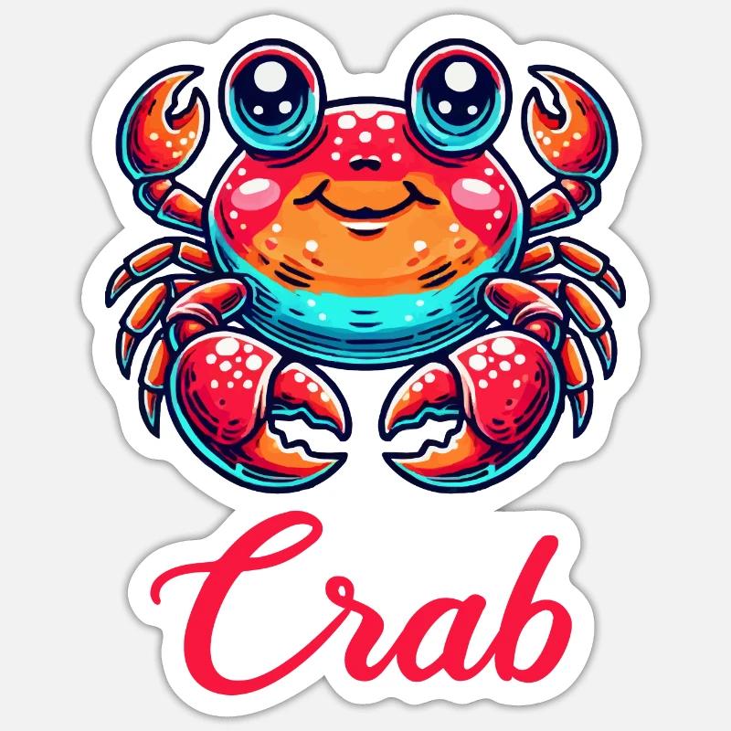 Krabbe Comic Sticker Größe S (10 x 10 cm)