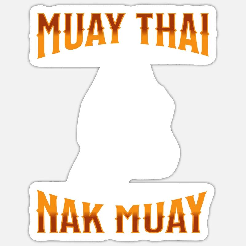 Muay Thai Boxe Muay Thai - Sticker taille S (10 x 10 cm) - blanc mat