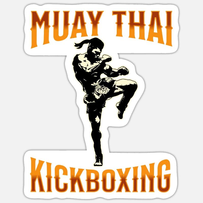 Muay Thai Boxe Muay Thai - Sticker taille S (10 x 10 cm) - blanc mat