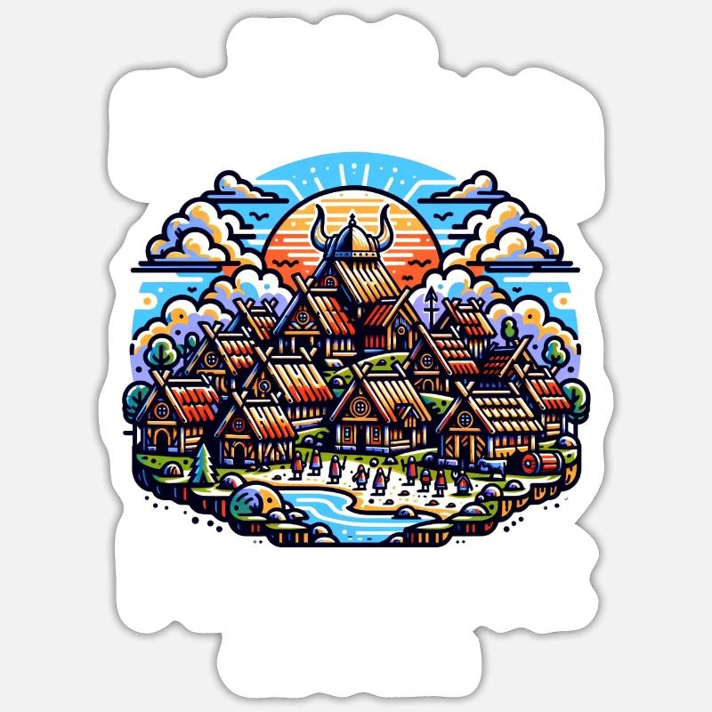 Dorfkinder Kinder Walhalla - Sticker Größe S (10 x 10 cm) - Mattweiß