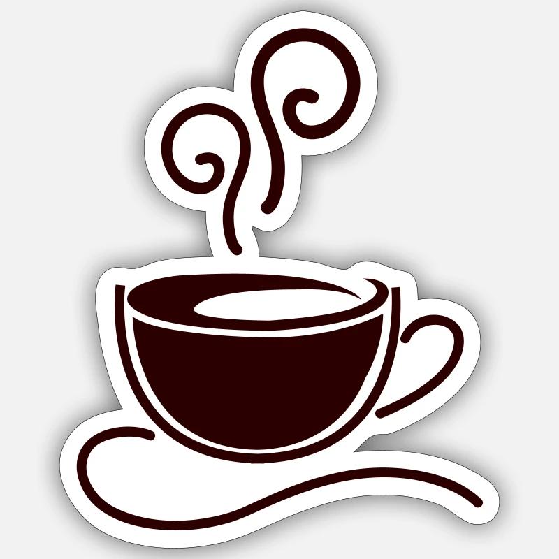 Café Kaffee - Sticker taille S (10 x 10 cm) - blanc mat
