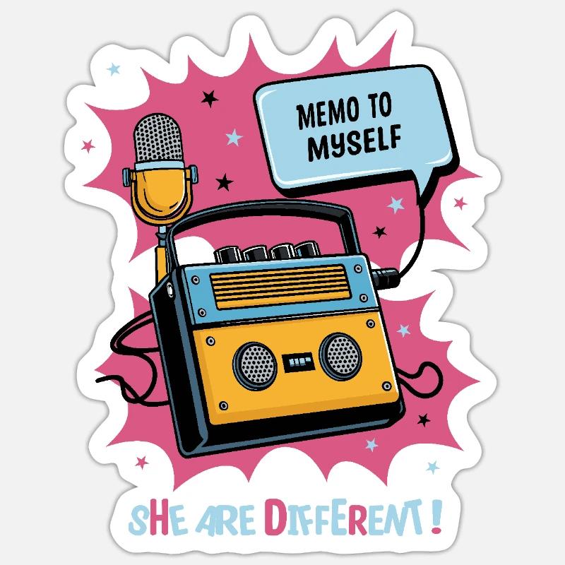 Ils sont différents ! - Sticker taille S (10 x 10 cm) - blanc mat