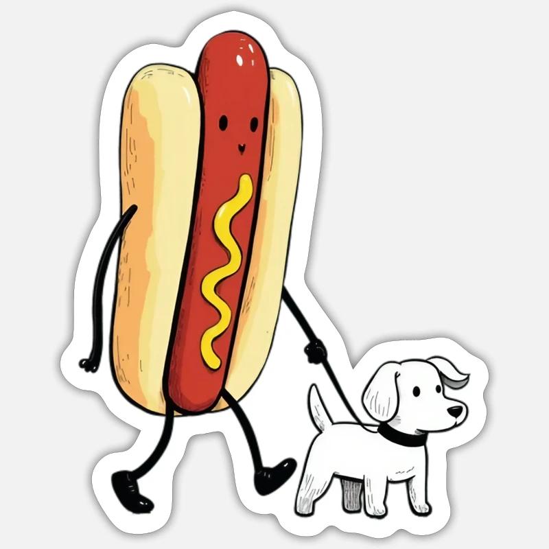 Deux chiens - Sticker taille S (10 x 10 cm) - blanc mat