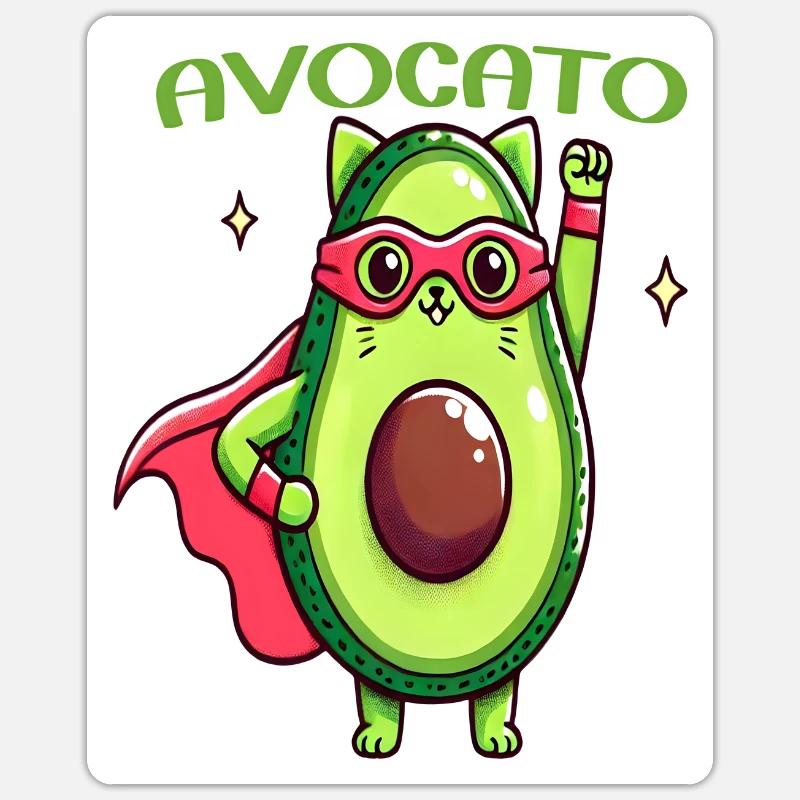 Chat avocat - Sticker taille S (10 x 10 cm) - blanc mat