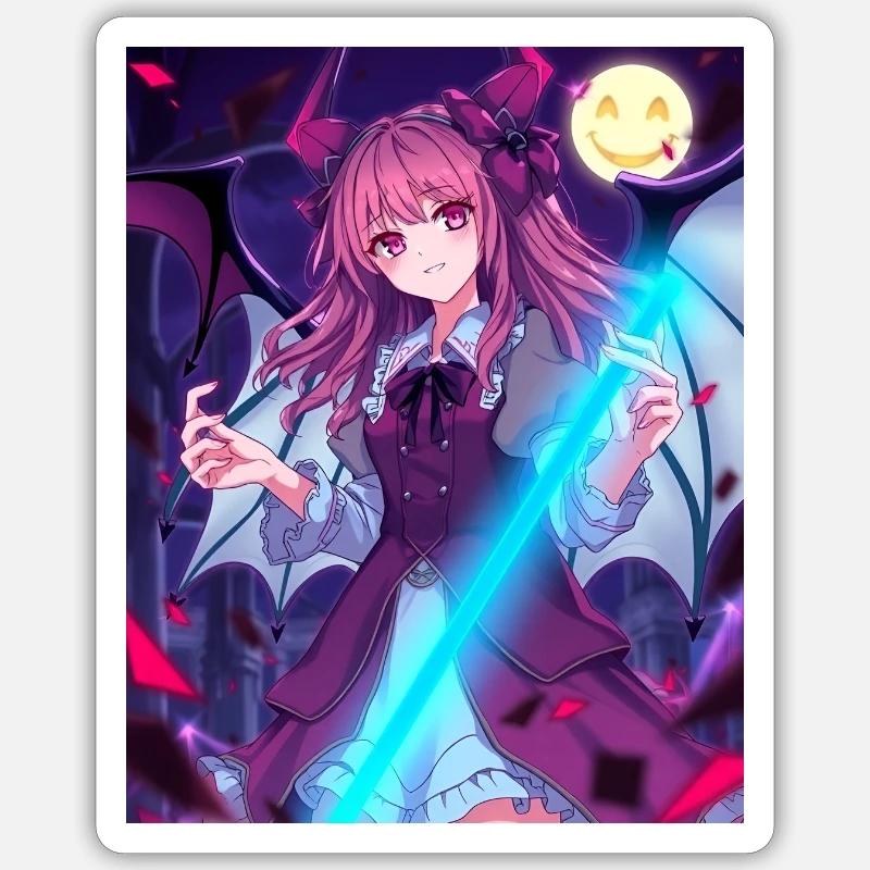 Hellow Anime Design - Sticker Größe S (10 x 10 cm) - Mattweiß