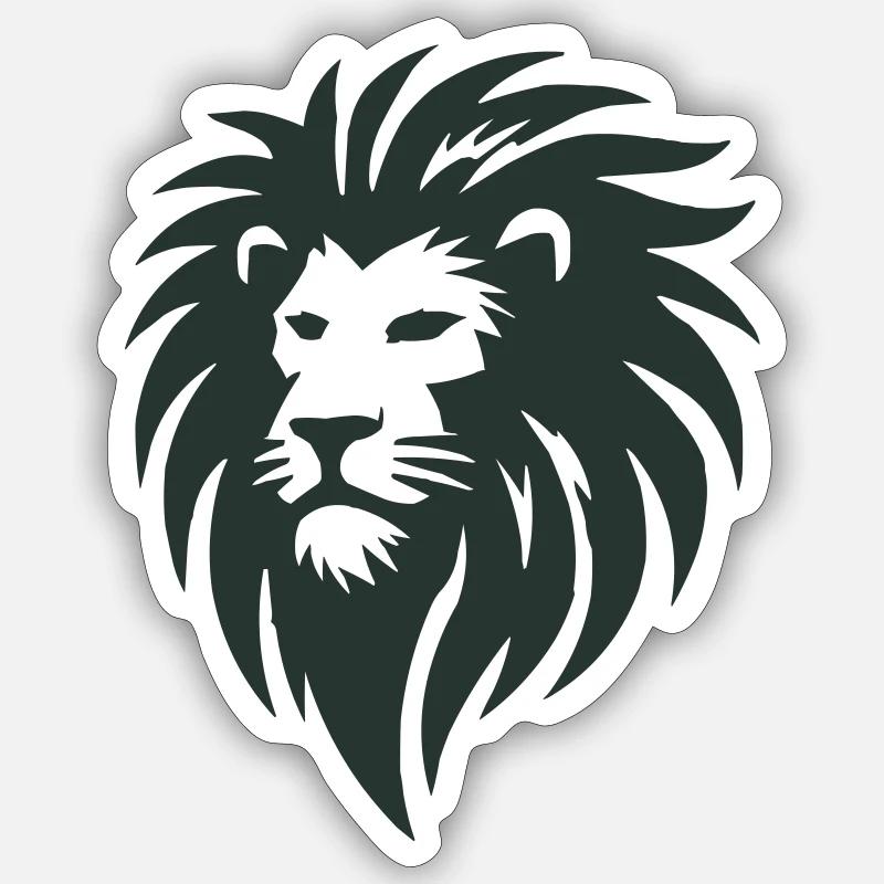lion - Sticker taille S (10 x 10 cm) - blanc mat