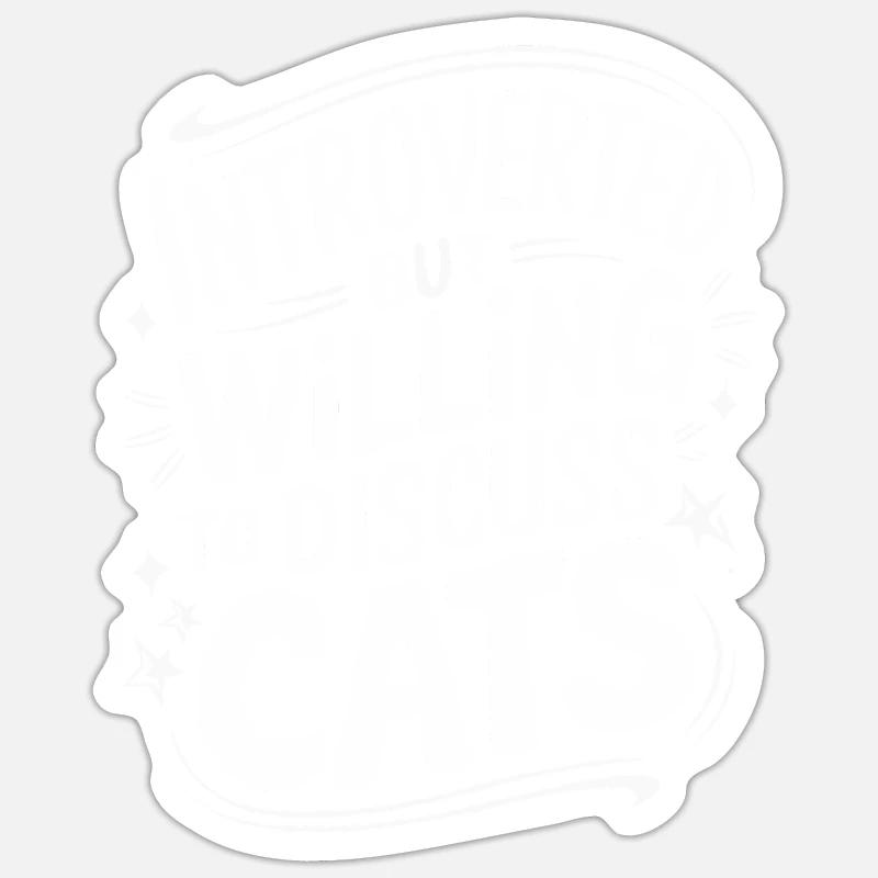 Introverti, antisocial, introverti - Sticker taille S (10 x 10 cm) - blanc mat