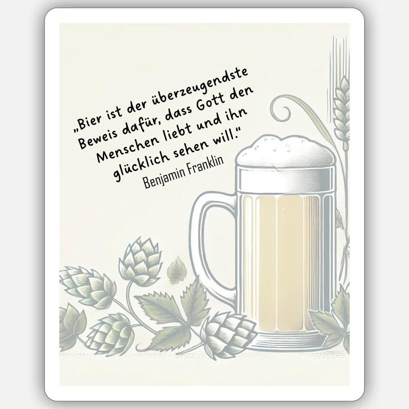 Zitat Benjamin Franklin Sticker Größe S (10 x 10 cm)