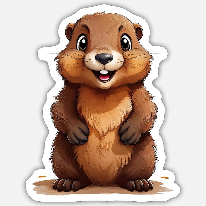 Cute Groundhog Sticker size S (10 x 10 cm)