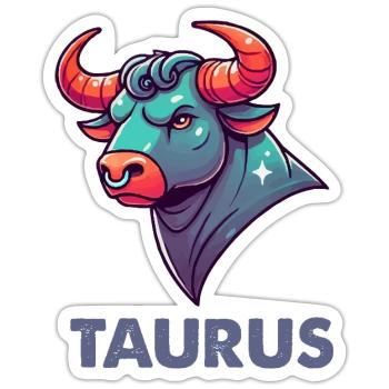 stier cartoon - Sticker Größe S (10 x 10 cm) - Mattweiß - Vorne