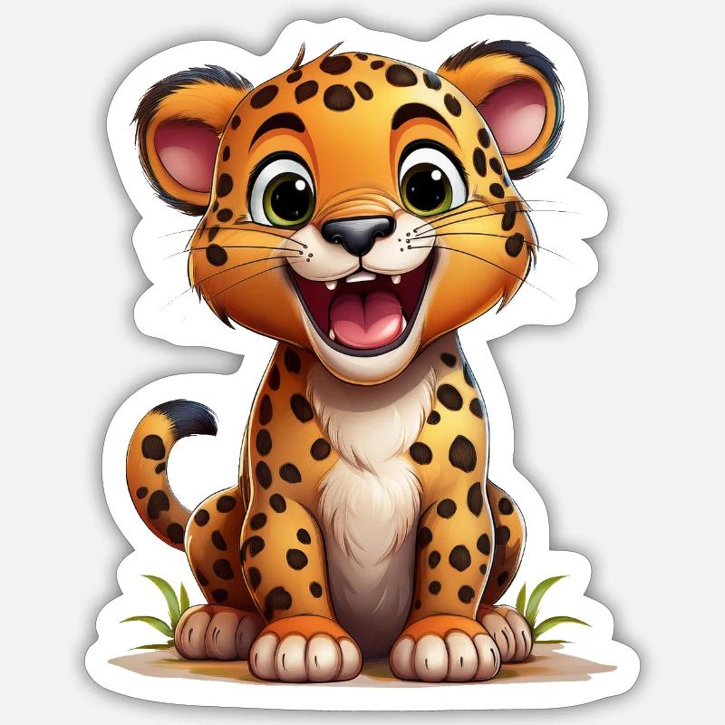Jaguar - Sticker taille S (10 x 10 cm) - blanc mat