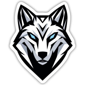 Wolfskopf-Logo, Symbol, Emblem, Tätowierung - Sticker Größe S (10 x 10 cm) - Mattweiß - Vorne