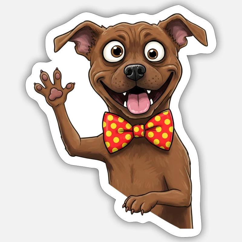 Funny Dog - Sticker Größe S (10 x 10 cm) - Mattweiß