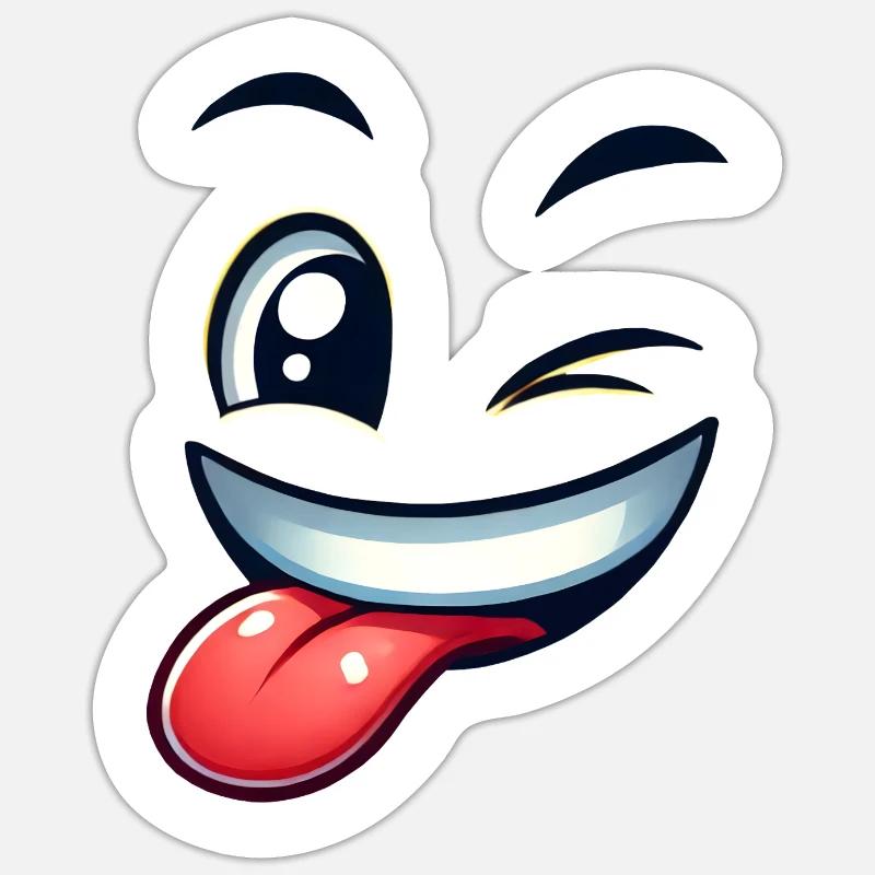 Cool smiling face - Sticker size S (10 x 10 cm) - white matte