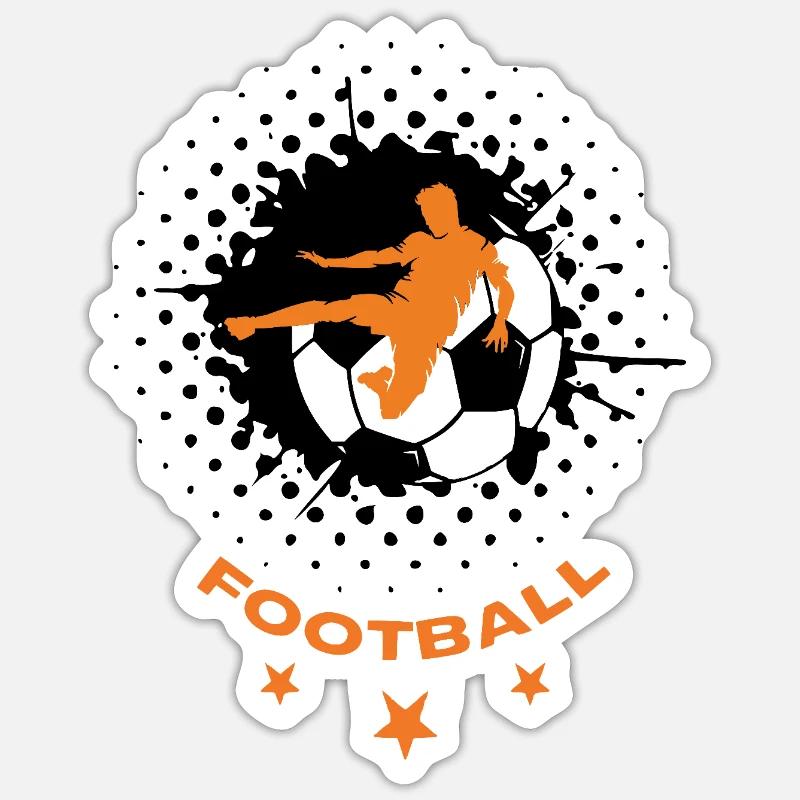 Fußball - Sticker Größe S (10 x 10 cm) - Mattweiß