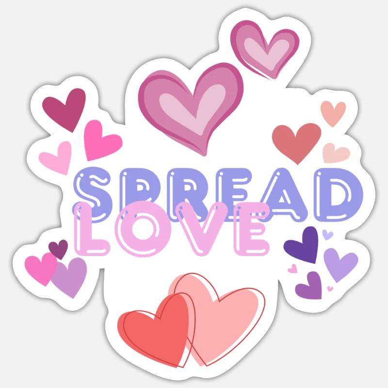 Répandre l’amour - Sticker taille S (10 x 10 cm) - blanc mat
