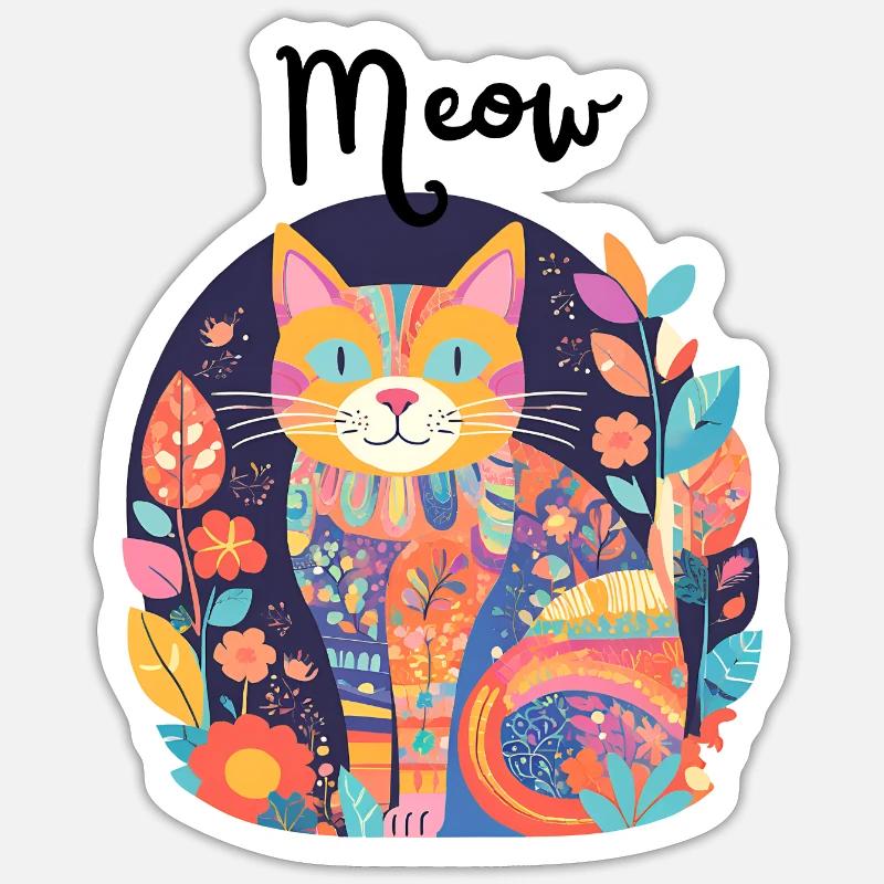 Colorful Cat Patchwork Anthology Sticker size S (10 x 10 cm)