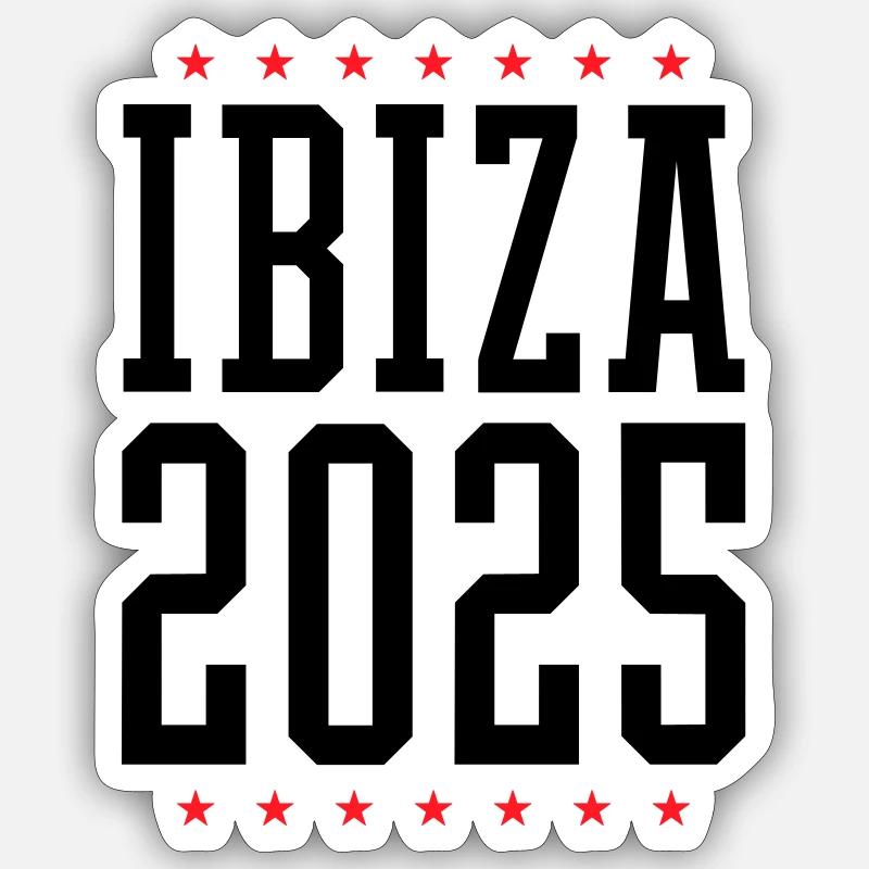 Ibiza 2025 - Sticker Größe S (10 x 10 cm) - Mattweiß