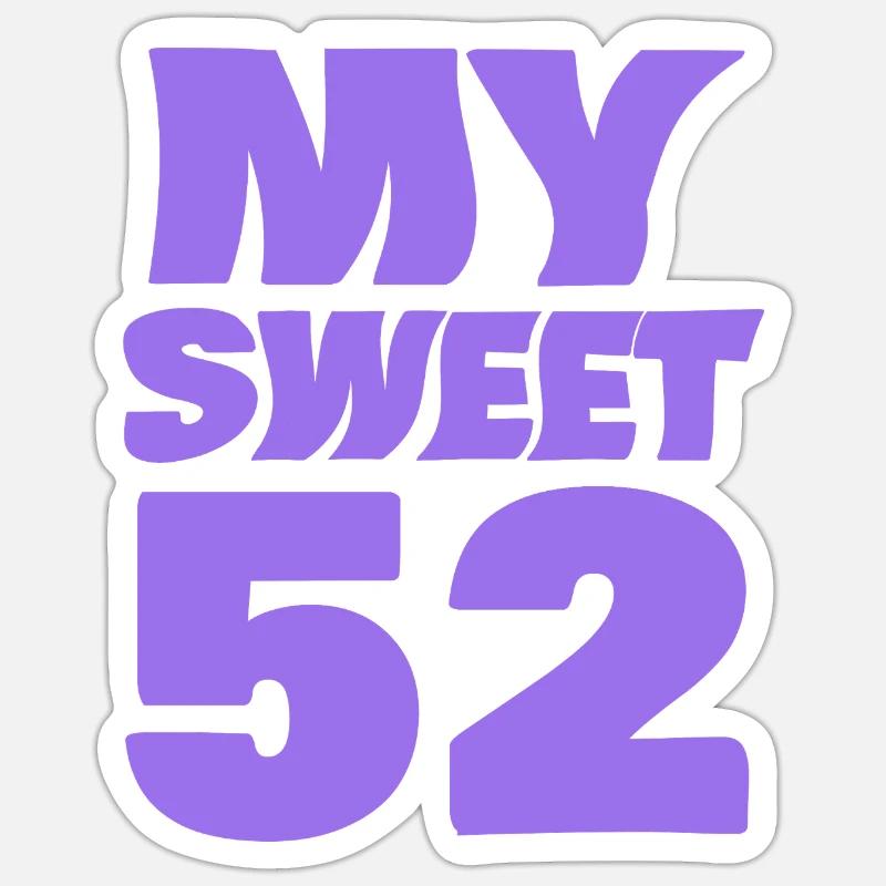 Age 52 - Sticker size S (10 x 10 cm) - white matte