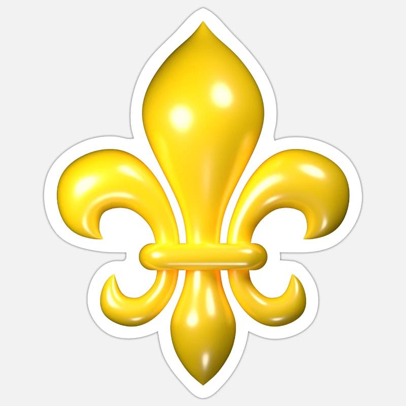Gelbe Fleur de Lys Sticker Größe S (10 x 10 cm)