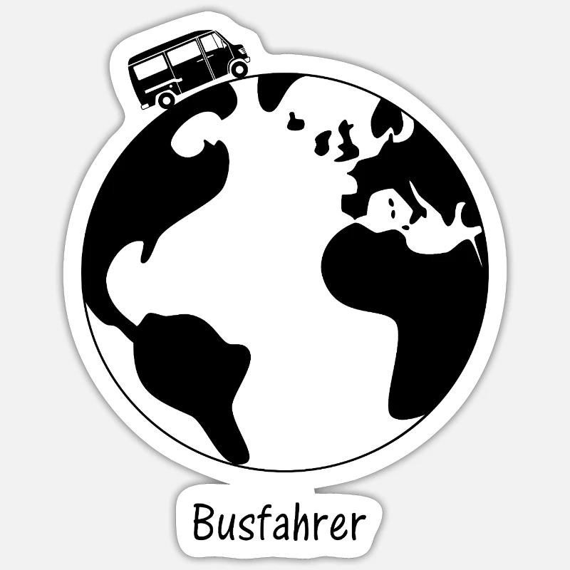 Bus Driver MB208 - Sticker size S (10 x 10 cm) - white matte