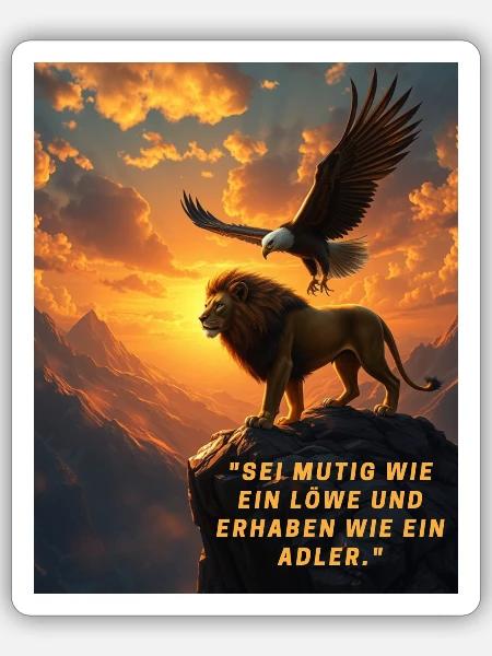 Mut und Erhabenheit - Sticker Größe S (10 x 10 cm) - Mattweiß