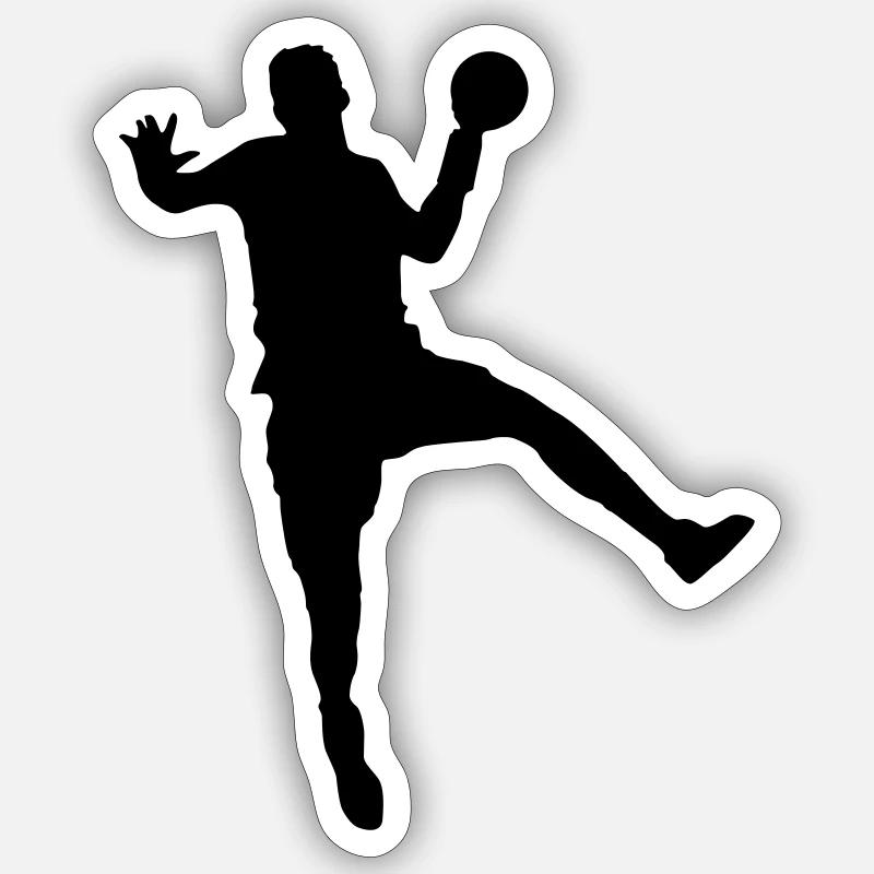 handball - Sticker taille S (10 x 10 cm) - blanc mat