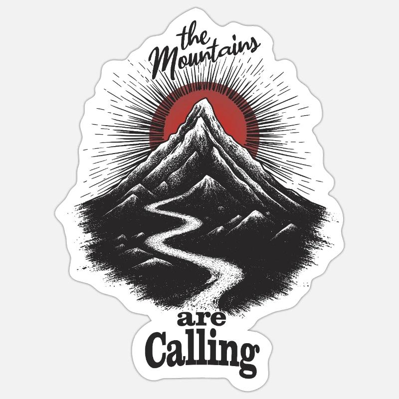 Mountains are calling - Sticker size S (10 x 10 cm) - white matte