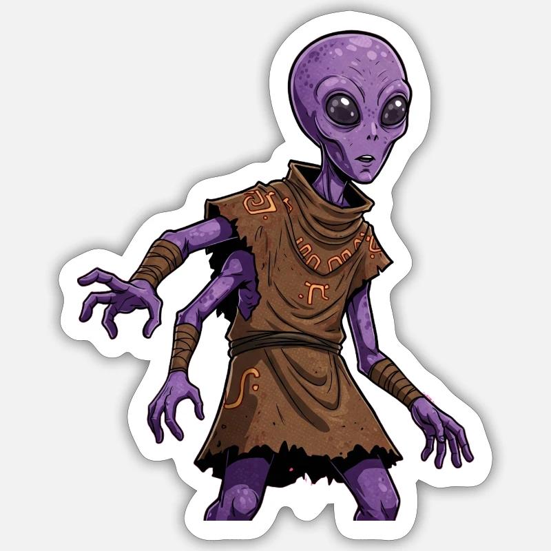 Alien 1 - Sticker Größe S (10 x 10 cm) - Mattweiß