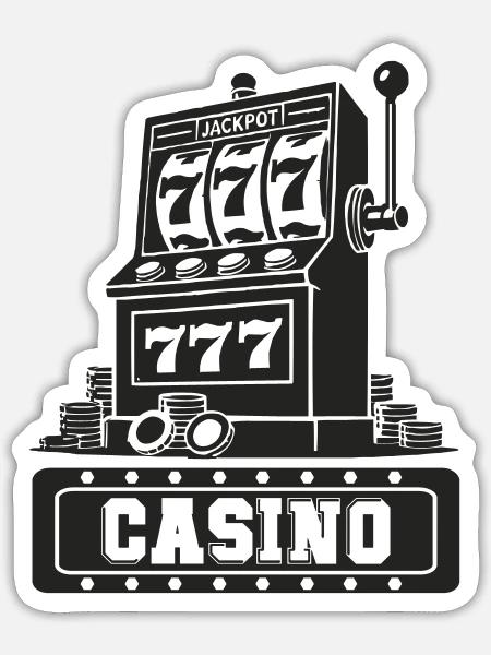 jackpot automat casino - Sticker Größe S (10 x 10 cm) - Mattweiß