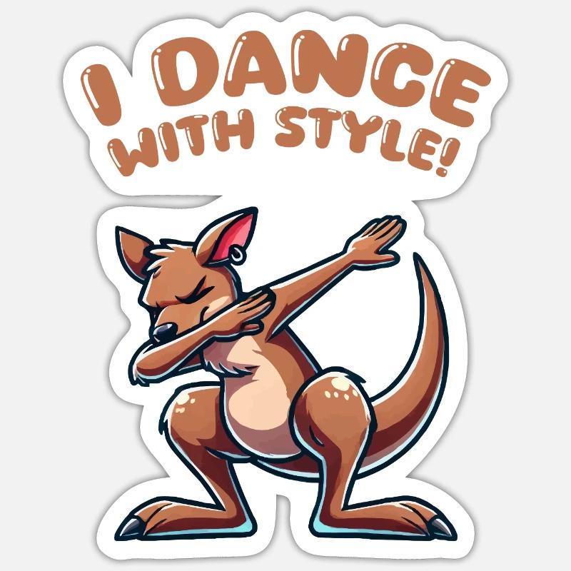 Kangaroo Dabbing Sticker size S (10 x 10 cm)