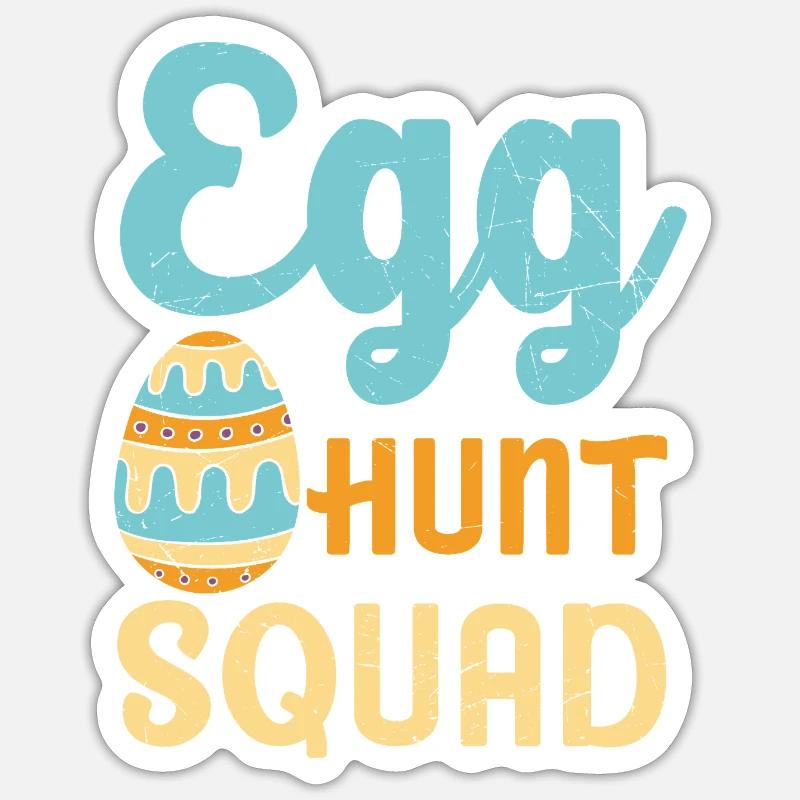 Egg Hunt Squad - Sticker Größe S (10 x 10 cm) - Mattweiß