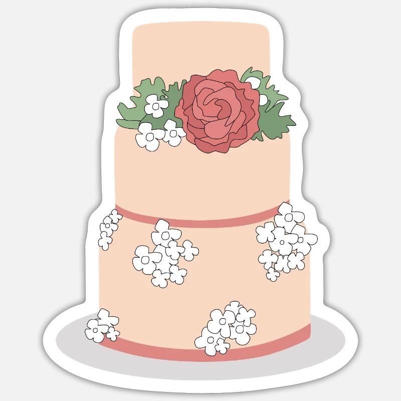 Pie - Sticker size S (10 x 10 cm) - white matte