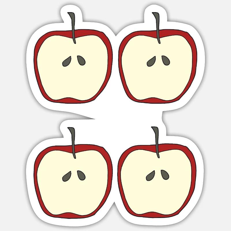Pomme 4 plis - Sticker taille S (10 x 10 cm) - blanc mat