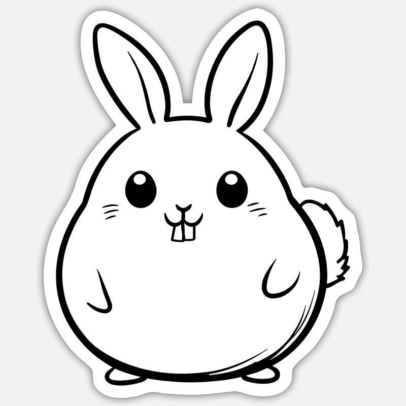 Funny Easter Bunny - Sticker size S (10 x 10 cm) - white matte